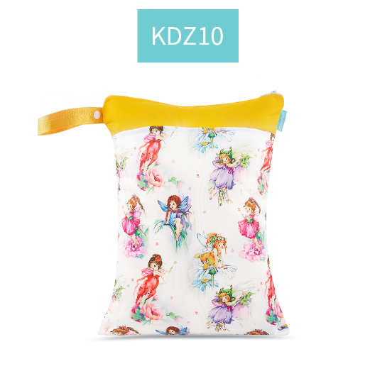 Happyflute Portable 30*40CM Diaper Wet Bag Waterproof Two Zippered Cute Prints Wet Dry Diaper Bag With Handle Wetbags 012