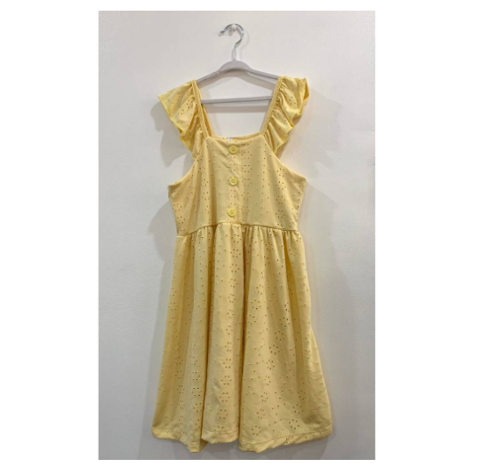 Sonya Kids Fashion Ruffle Top Dress Plain Gingham C13