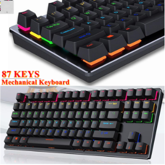 Promax 87 Keys Mechanical Keyboard Blue Axis or Red Switch Gaming Keyboards