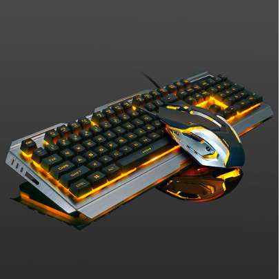 V1 USB ergonomic backlit alloy gaming keyboard Game mechanical operation feel keyboard and mouse