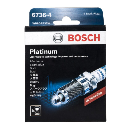 Bosch WR8DPP30W Spark Plug (Set of 4) Platinum (CrossRef BP5ES BPR5ES BPR5EGP W8DC WR8DP) Double