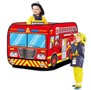 Play Tent Fire Engine Truck Tents Foldable Pop Up Tent Kids Indoor Outdoor Playhouse