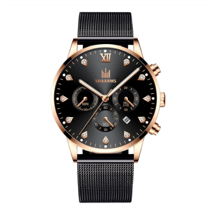 Fashion Men Stainless Steel Quartz Watches with Calendar M9