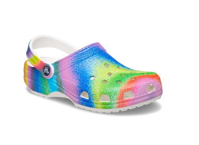 Crocs Classic Spray Dye Clog in White Multi