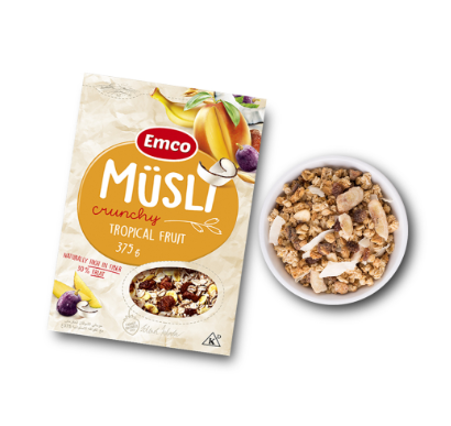 Emco 375g Musli Crunchy Oat Cereal Tropical Fruit Pieces