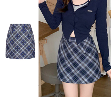 Lovito Women Casual Plaid Preppy Skirt L73AD045