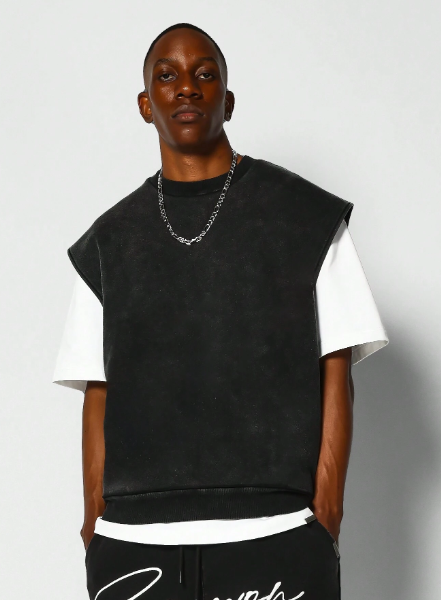 SUMWON Boxy Fit Oversized Sleeveless Sweatshirt