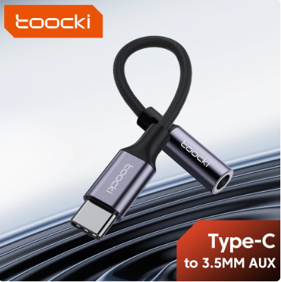 Toocki Type C To 3.5MM Aux Adapter Type C Headphone Audio Cable USB C To 3.5mm Jack Cable For Xiaomi Huawei OPPO Oneplus Tablet