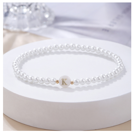 26 Letter Pearl Bracelet for Women Men Fashion Handmade Elastic Friendship Wristband Gift Jewelry K