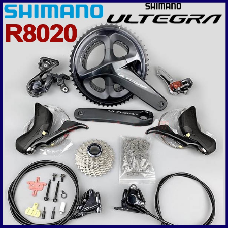 Shimano Ultegra R8020 R8070 Groupset 2x11 Speed Hydraulic Disc Brake Groupset Build Kit R8000 Crankset Shifter Chain Cassette Kit Road Bicycle Original Shimano