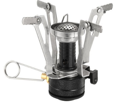 Mini Backpacking Canister Stove Burners Camping Outdoor Cooking Foldable Hiking Supply Butane Propane Canister Compatible