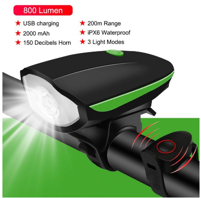 Bike LED USB Rechargeable Headlight Taillight Set Bicycle Front Back Light