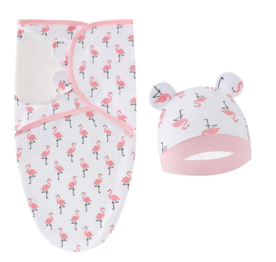 Newborn Baby Muslin Swaddle Blanket Hat Set Swaddle Bedding Wrap Blanket Baby Swaddling S32