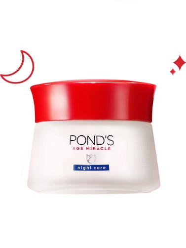 Ponds Age Miracle Anti Aging Night Cream with 15X Retinol C and Niacinamide to Boost Collagen 50G