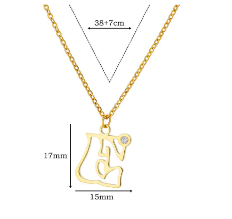 Zircon Initial Letter Necklace for Women Stainless Steel Gold Plated Chains Choker Name Pendant Necklaces New Vintage Jewelry E