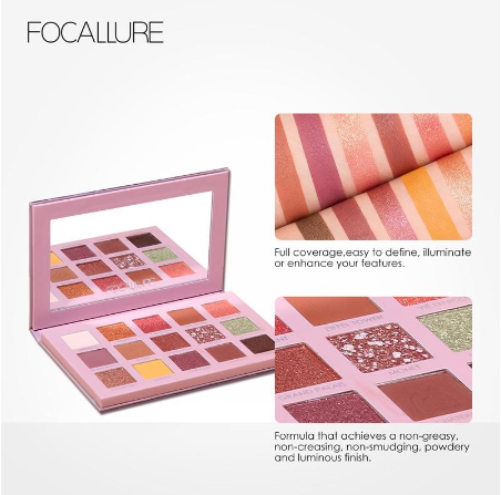 FOCALLURE 15 Colors Nude Tone Eyeshadow palette Soft and Smooth Powder Shades