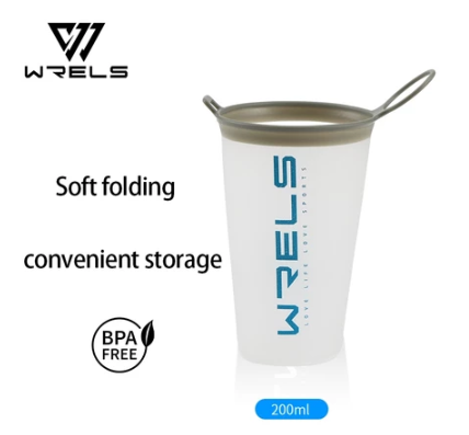 Wrels  200ml Running Bicycle Soft Water Cup Folding TPU Soft Flask Water Bag Cup