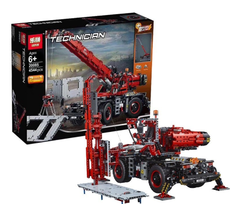 Brick 20085 Rough Terrain Construction Crane Truck City Road Building Street Vehicle Model Block Toy