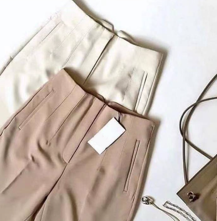 Women Office Trouser Pants With Pocket And Zipper