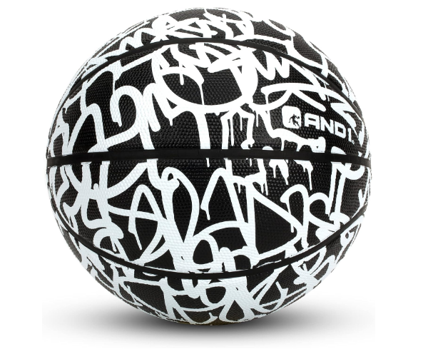 AND1 Fantom Graffiti Basketball: Official Regulation Size 7 (29.5 inches) Rubber Basketball - Deep Channel Construction Streetball, Made for Indoor Outdoor Basketball Games (Pump Not Included)