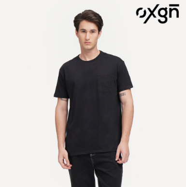 OXGN Logo Pocket T-Shirt For Men (Black)