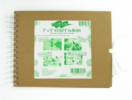 Craft Easy 7x9 Kraft Scrapbook Album (12 Brown Pages)