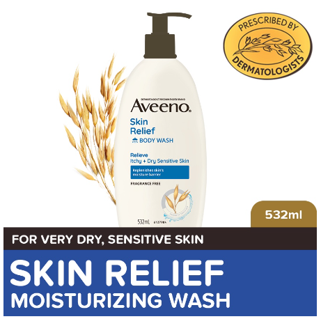 Aveeno Skin Relief Body Wash 532ml - Bodywash for Sensitive/Dry/Itchy Skin, Eczema,Atopic Dermatitis