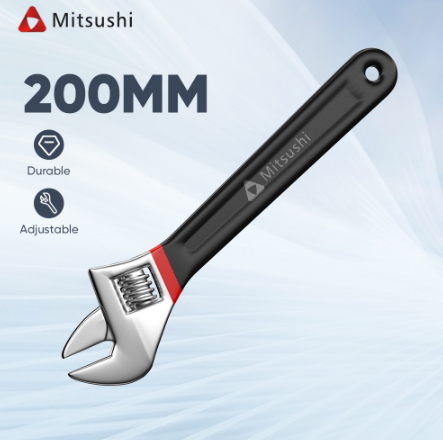Mitsushi 8 inch 200mm Adjustable Wrench Rubber Handle Wrench/Manual Spanner