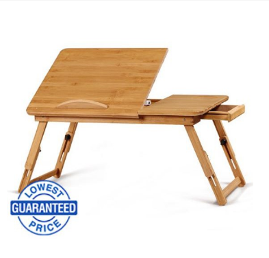 Senda Portable Bamboo Wood Laptop Desk Table Stand Adjustable Bed Tray #1