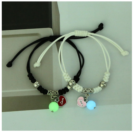 2Pcs Glow in the Dark Luminous Bracelet For Women Adjustable Fashion Women Men Couple Bracelet Best Friends Bracelets B12
