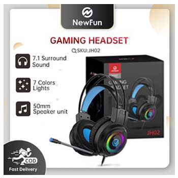 NewFun NH02 Gaming Headphones RGB Wired Headset Noise Canceling With Microphone For PC/Laptop/Phone