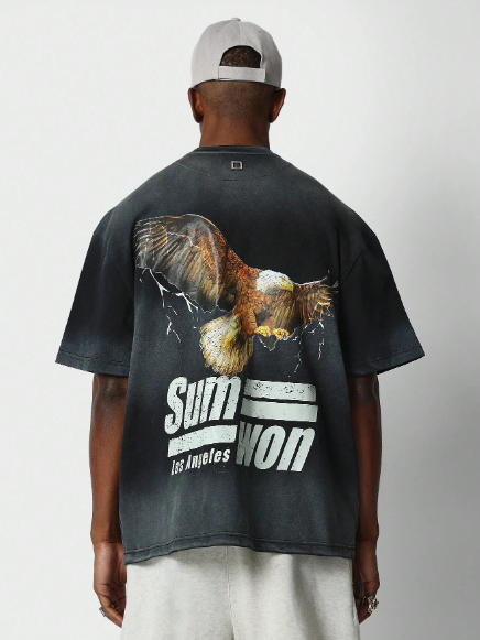 SUMWON Washed Tee With Back Print