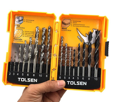 Tolsen 16pcs Drill Bit Set (2mm - 10mm) 75628