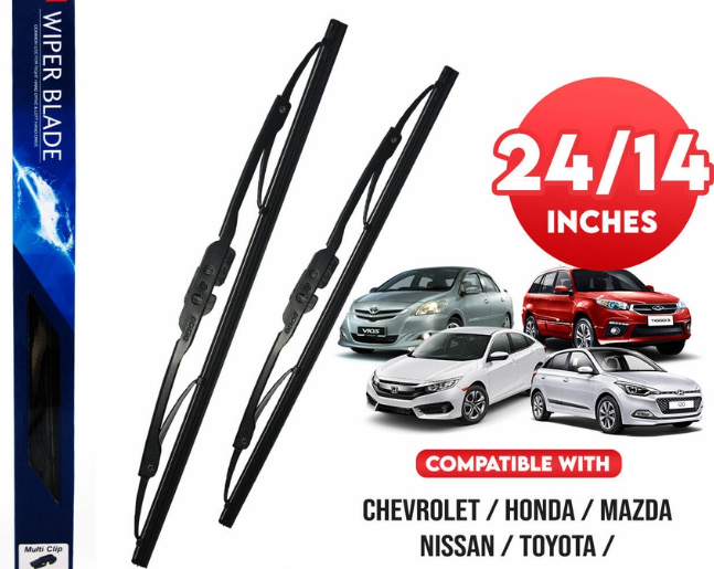 Denso Multi Clip Wiper Blade Set Frame Type DCS-024/DRS024 24' ' And DCS-014/DT014N 14' ' Set of 2