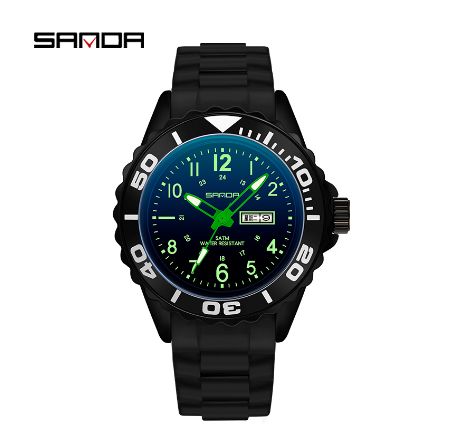 Sanda Luxury Waterproof Quartz Women Watch Fashion Women Casual Creative Women Watch BLACK GREEN