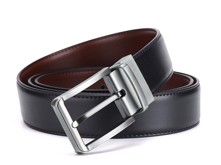 Baellerry Reversible Belt, High Quality Pin Buckle Double-sided Belt, Classic Casual Style Men Belt