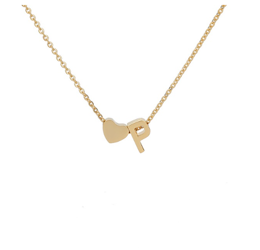 Maxzone Fashion Tiny Heart Initial Letter Necklaces For Women Stainless Steel Gold Silver Color Choker Pendant Necklace Boho Jewelry P