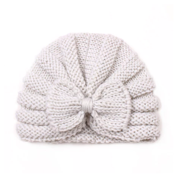 Newborn BowKnot Wool Soft Hat Elastic Knitted Warm Wool Cap for Baby Girl Turban Hat for Kids Girl H4