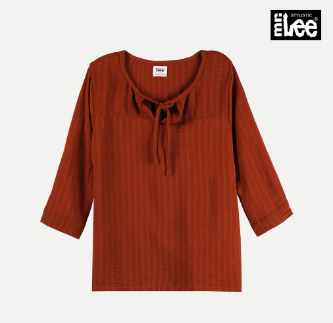 Stylistic Mr. Lee Ladies Basic Woven Plain Blouse for Women Trendy Apparel Regular Fit 136796 Rust