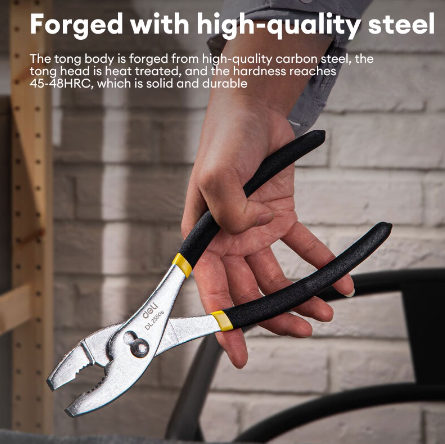 Deli ( 6‘’ 8‘’ 10‘’ )Slip-Joint Pliers Active Forceps Carp Pliers With PVC Handle