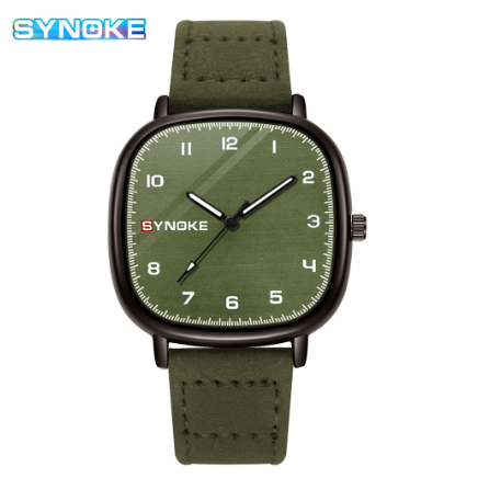 SYNOKE Original Men's Watch Luxury Classic Waterproof Business Fashion Quartz Watch GREEN