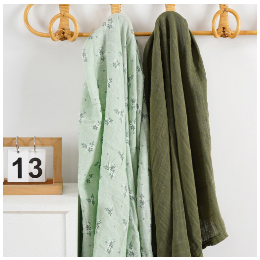 Happyflute 2 Pcs Set Baby Muslin Swaddle Blanket Soft Farbic Cotton Baby Products Baby Multifunctional Gauze 8