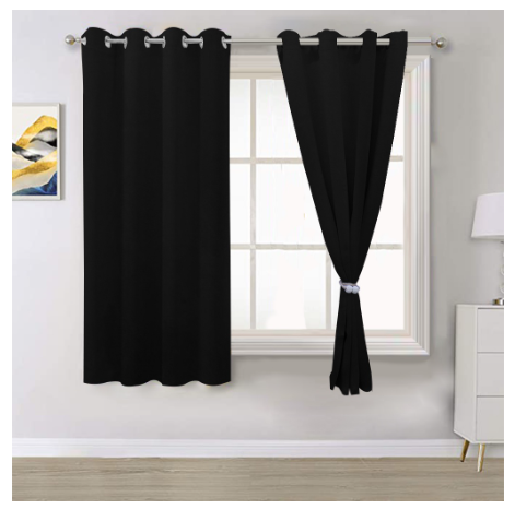 Blackout Curtain With Rings For Living Room Bedroom Window Treatment Blinds 60"W × 85"L