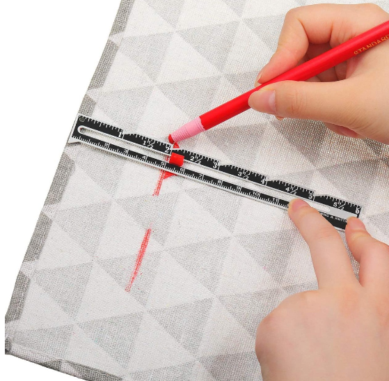 1 PC Sewing Seam Ruler Measuring Gauge Patchwork Quilting Tailor Metal Sewing Sheet Sliding Sewing Gauge Ruler