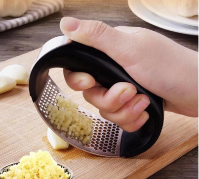 Stainless Steel Garlic Press Rocker - Professional Grade Garlic Mincer Crusher and Garlic Presser