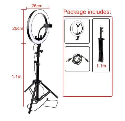 Ring Light Dimmable LED Ring Light With Tripod Stand CP Holder For Makeup Photography Selfie