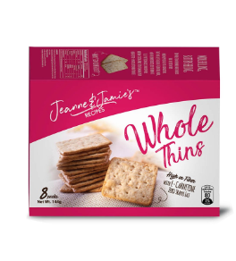 Jeanne & Jamie's Recipes Whole Thins   8's  18.8g