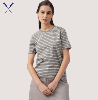 Regatta Regular Fit Stripe Tee For Women Gray
