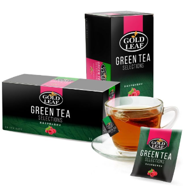 Gold Leaf Green Tea Selections  Raspberry Tea 24 Teabags