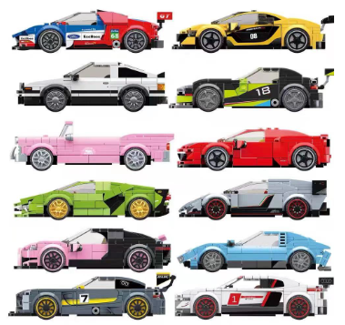 Building Blocks Toys No.100130-146 Super Premium Sports Car Educational Toys